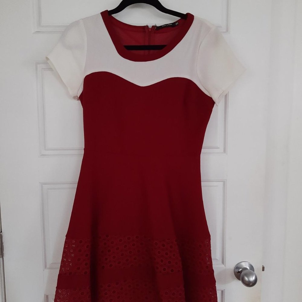 Red & White 60s Style Dress (Doe & Rae)